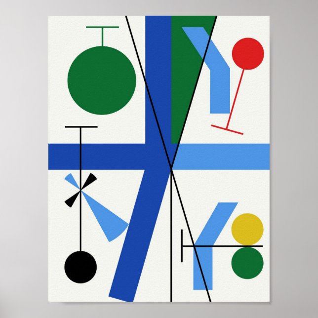 Vier Leerzeichen geometrische Kunstleinwand Print Poster (Vorne)