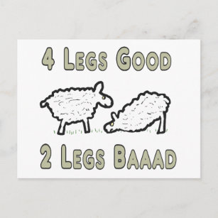 Vier Legs guter Funny Sheep Puff Postkarte