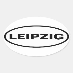 VIER Leipzig Ovaler Aufkleber