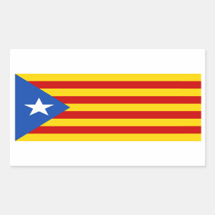 VIER "L'Estelada Blava" Katalanische Unabhängigkei Rechteckiger Aufkleber