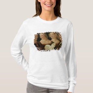 Vier Leute, die am Anblick einer Katze lachen T-Shirt