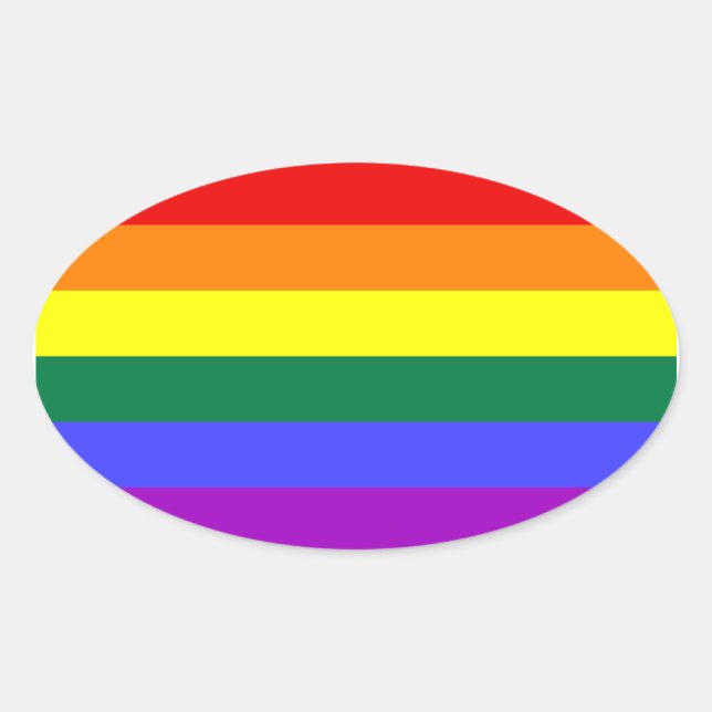 VIER LGBT-Flag Ovaler Aufkleber (Vorderseite)