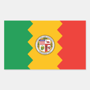 VIER Los Angeles Flag Rechteckiger Aufkleber