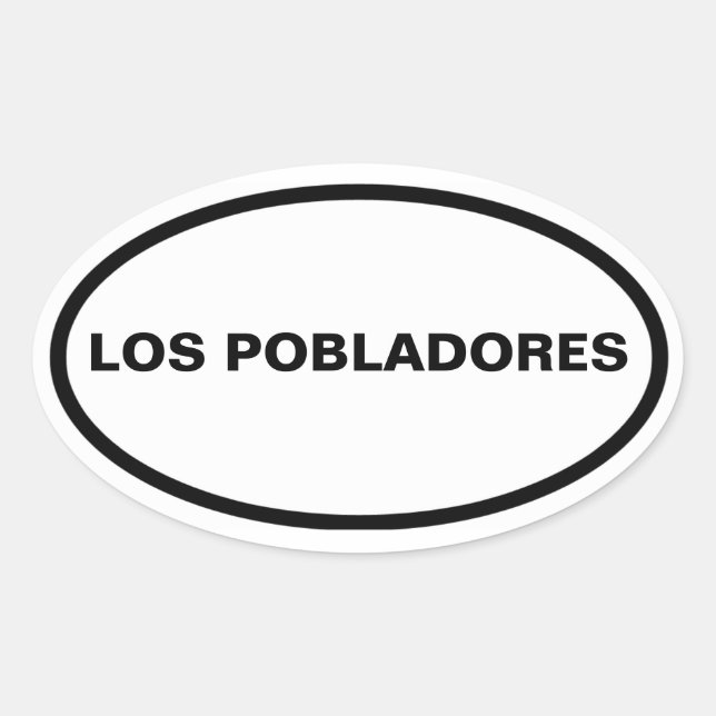 VIER Los Pobladores Ovaler Aufkleber (Vorderseite)