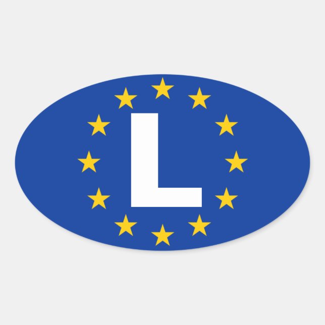 VIER luxemburgische "L" Europäische Gewerkschaft Ovaler Aufkleber (Vorderseite)