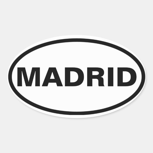 VIER Madrid Ovaler Aufkleber (Vorderseite)