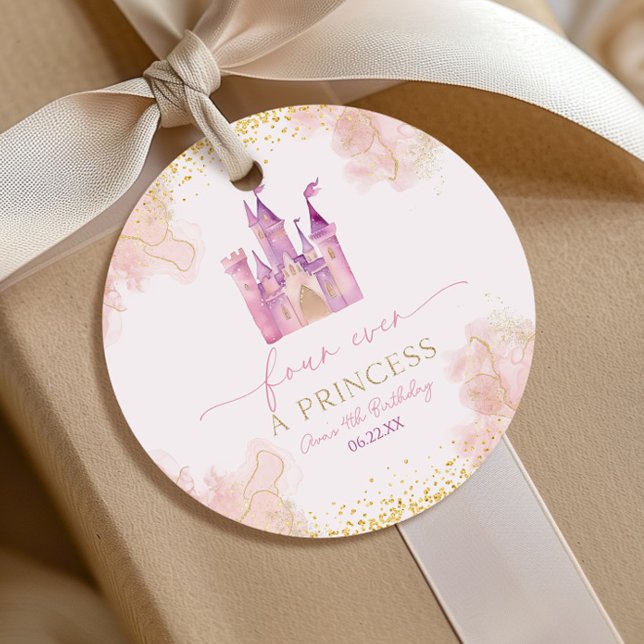 Vier Mal im Party einer Prinzessin Geschenkanhänger (Von Creator hochgeladen)