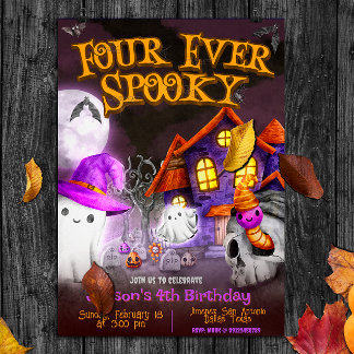 Vier Mal Spooky - 4. Geburtstag Einladung