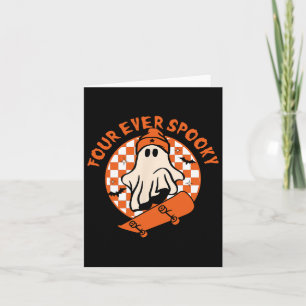 Vier Mal Spooky 4. Geburtstag Halloween Skateboard Karte