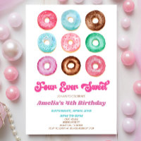 Vier mal süße Donut Sprinkles 4. Geburtstags-Party