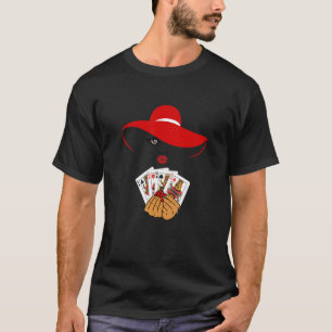 Vier Melanin Queens Poker Spieler Kartenschlag T-Shirt