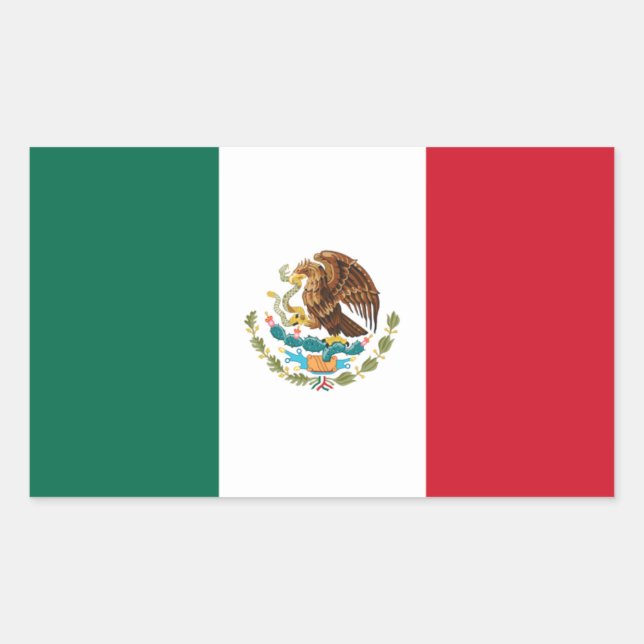 VIER mexikanische Staatsflagge Rechteckiger Aufkleber (Vorderseite)