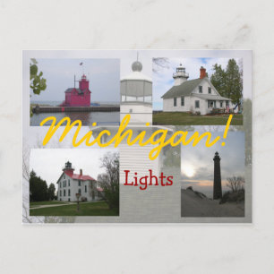 Vier Michigan Lighthouse Postkarten
