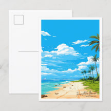 Vier-Mile-Beach-Australien-Reiseillustrierung