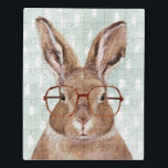 Vier-Mit Augen Forester | Bunny Rabbit Puzzle<br><div class="desc">Dieser Aquarelldruck zeichnet sich durch eine sonnige Brille aus | Von Victoria Borges. Bild-ID: 132004GG</div>