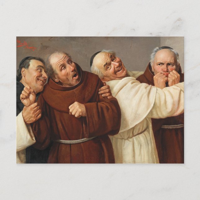 Vier Mönche, c. 1884 von Claudio Rinaldi Postkarte (Vorderseite)