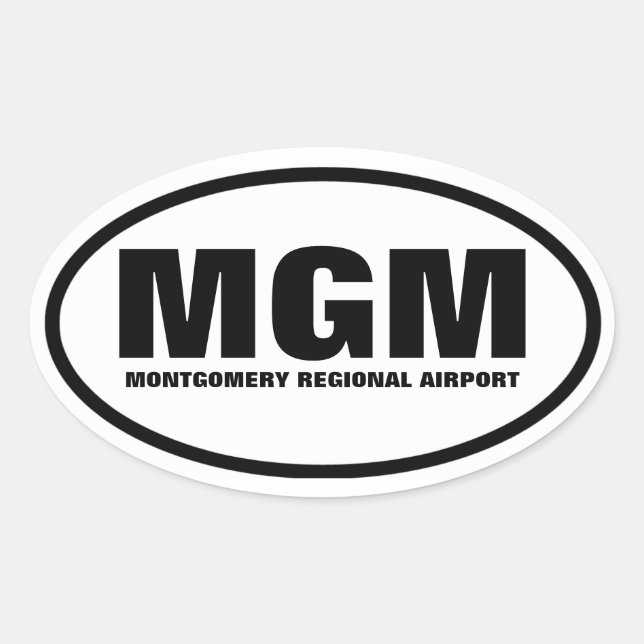 VIER Montgomery "MGM" Ovaler Aufkleber (Vorderseite)