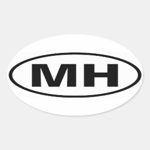 VIER Mott Hafen "MH " Ovaler Aufkleber