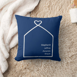 Vier Namen Ocean Blue New Zuhause Personalisiert Kissen