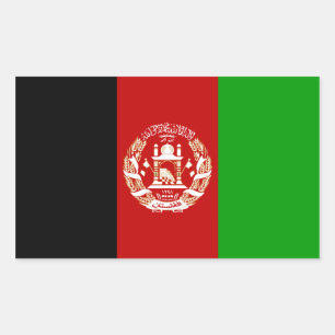 VIER Nationale Flagge Afghanistans Rechteckiger Aufkleber