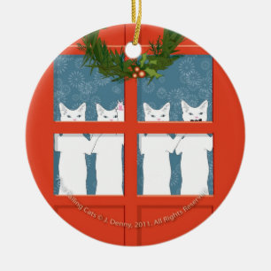 Vier nennende Katzen… Keramikornament