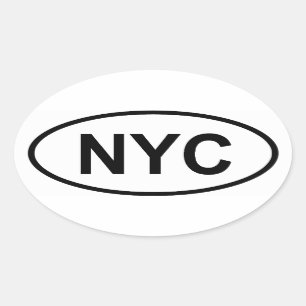 VIER New York City "NYC " Ovaler Aufkleber