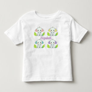 Vier Niedliche Elefanten mit Kindernamen Kleinkind T-shirt