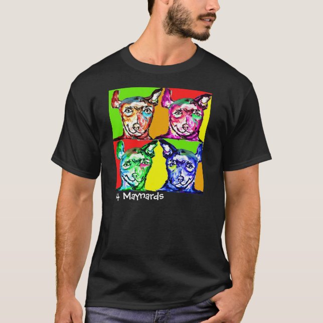 Vier niedliche Hündchen für Hundeliebhaber T-Shirt (Vorderseite)