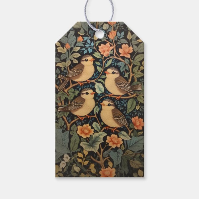 Vier Niedliche Vogelarten Inspiriert Geschenkanhänger (Vorderseite)