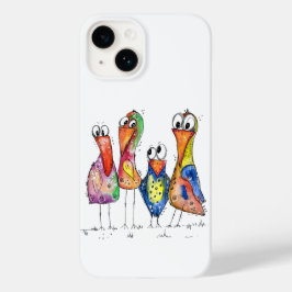 Vier Niedliche Whimsikvögel Case-Mate iPhone 14 Hülle