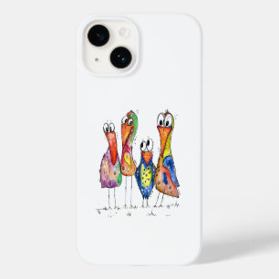 Vier Niedliche Whimsikvögel Case-Mate iPhone 14 Hülle