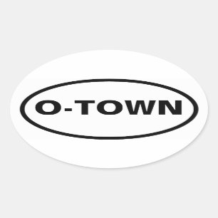 VIER Oakland "O-town" Ovaler Aufkleber