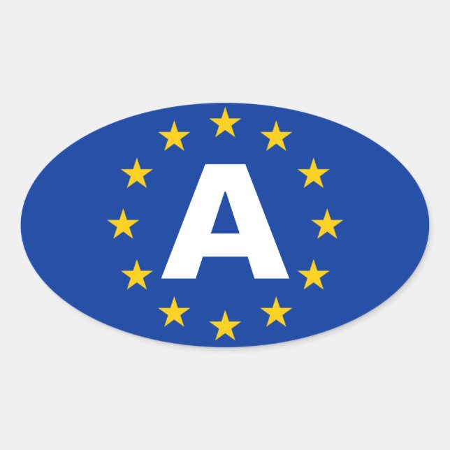 VIER österreichische "A" - Europäische Gewerkschaf Ovaler Aufkleber (Vorderseite)