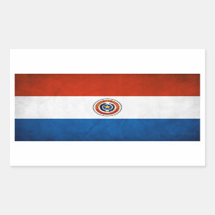VIER Paraguay Staatsflagge Rechteckiger Aufkleber
