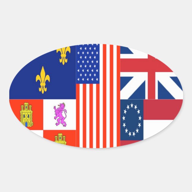 VIER Pensacola Flag Ovaler Aufkleber (Vorderseite)