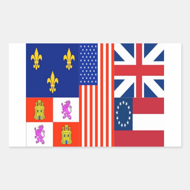 VIER Pensacola Flag Rechteckiger Aufkleber (Vorderseite)