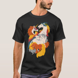Vier Pferde der Nostalgie für Frauen Mamas T-Shirt