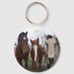 Vier Pferdefreunde verschiedener Rassen, Schlüsselanhänger