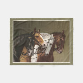 VIER PFERDfeine Kunst-Druck-Fleece-Decke Fleecedecke