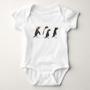 Vier Pinguin-Illustration Baby Strampler