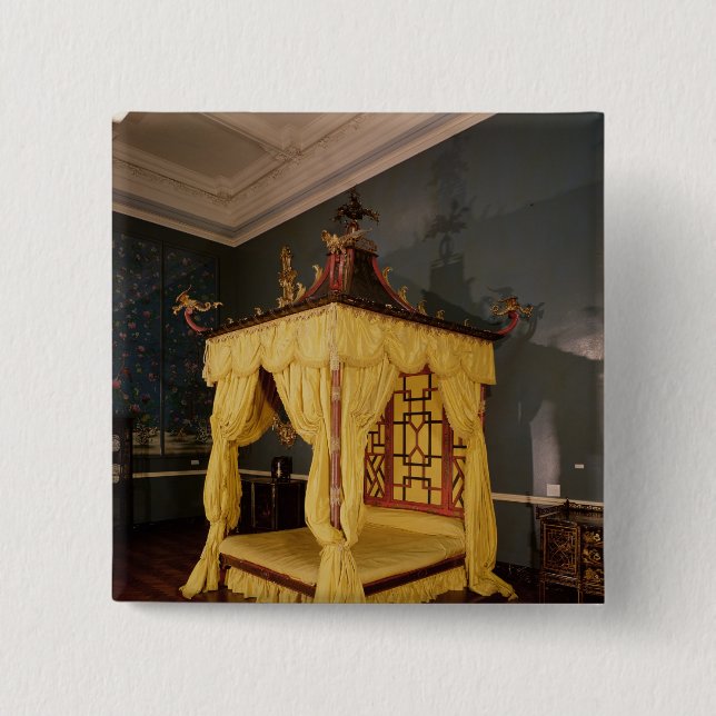 Vier Plakat-Bett, in der chinesischen Art, 1750s Button (Vorderseite)