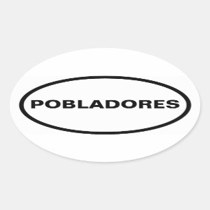 VIER Pobladores Ovaler Aufkleber