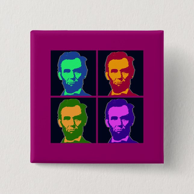 Vier Pop Art Abraham Lincolns Button (Vorderseite)