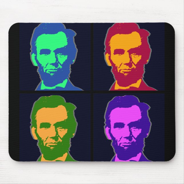 Vier Pop Art Abraham Lincolns Mousepad (Vorne)