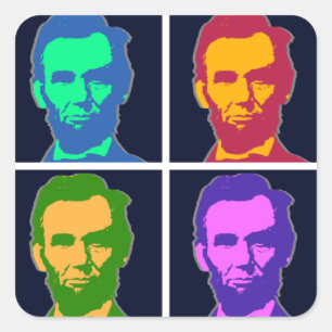 Vier Pop Art Abraham Lincolns Quadratischer Aufkleber