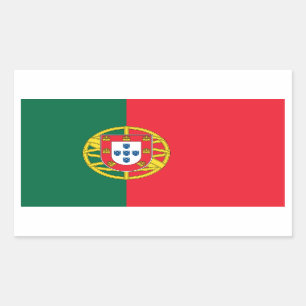 VIER Portugal Staatsflagge Rechteckiger Aufkleber