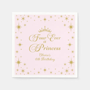 Vier pro Prinzessin Gold Prinzessin 4. Geburtstag Serviette