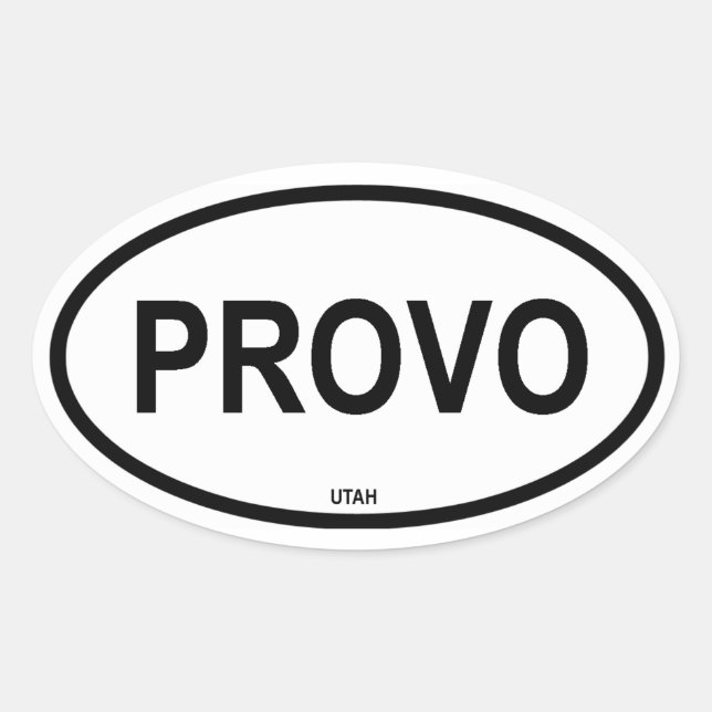 VIER Provo, Utah Ovaler Aufkleber (Vorderseite)