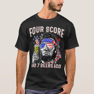 Vier Punkte Und 7 Biere Vorher 4. Juli Trinken Be T-Shirt