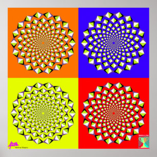 Vier Quadrat-Plakat Poster